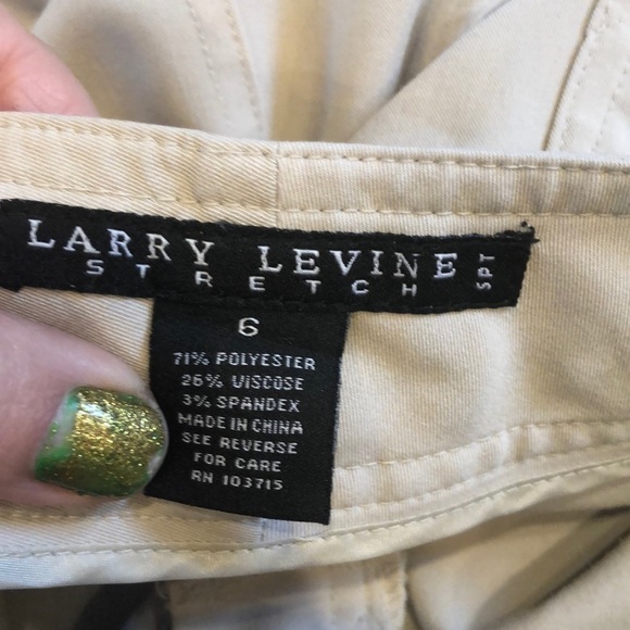 Larry Levine Bermuda‎ Stretch light Tan Shorts - Picture 5 of 6